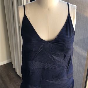 Anthropology navy polyester tank